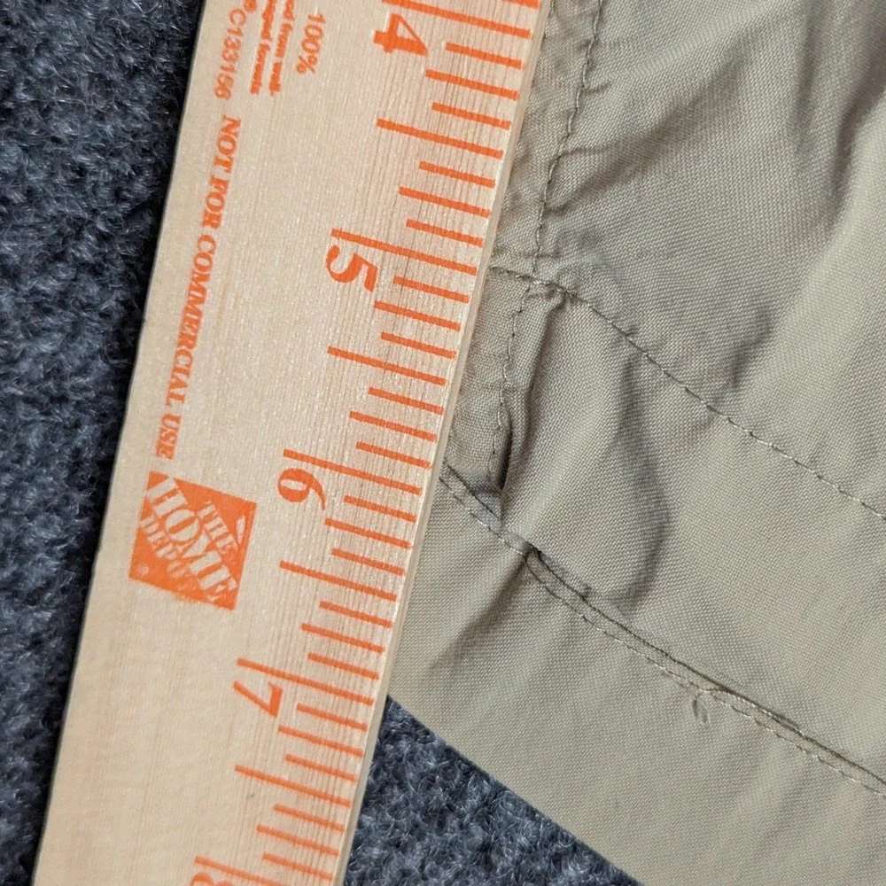 Orvis Mens XL Hiking Cargo Shorts Tan Nylon Built-in Belt Mesh Pocket Khaki